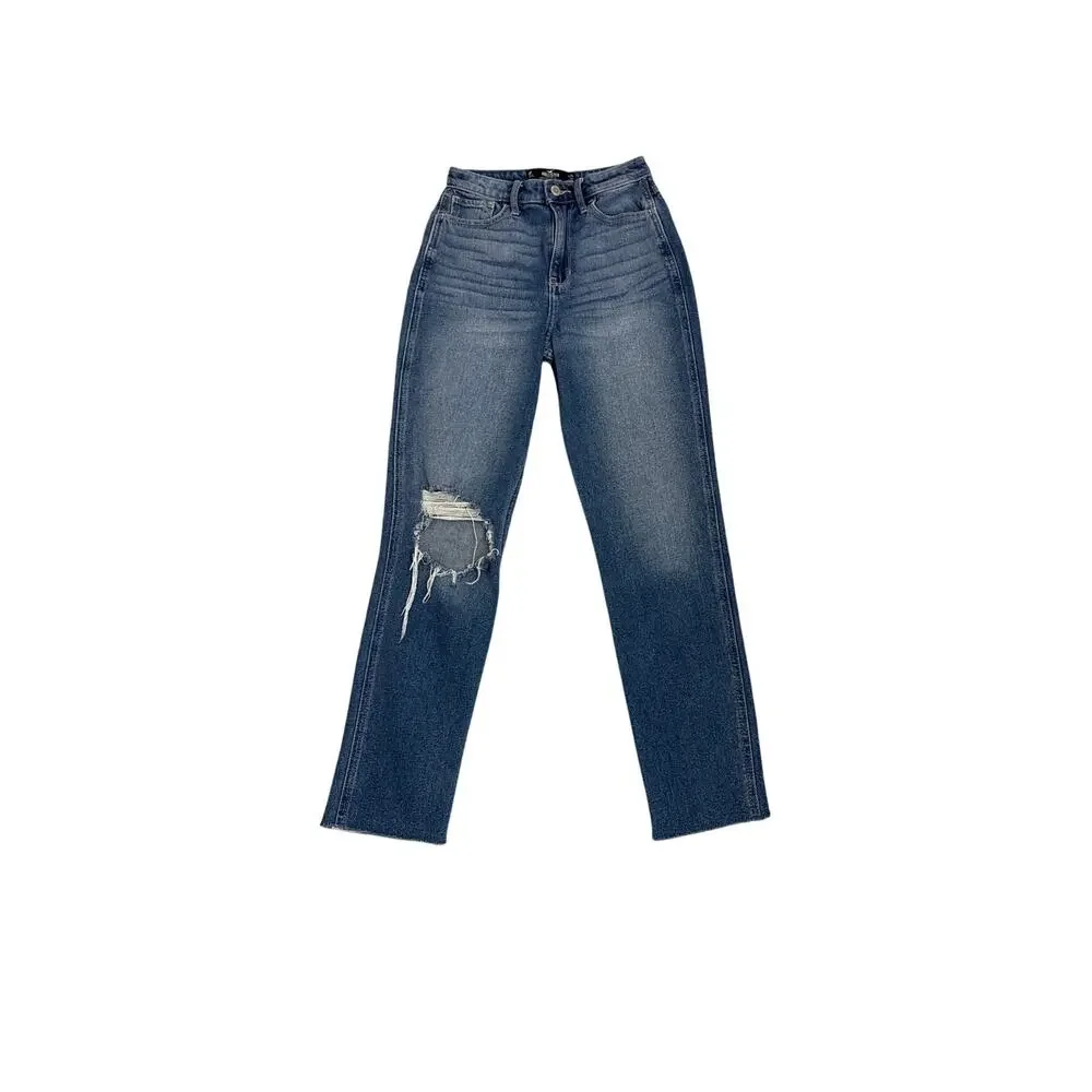 Hollister Jeans Denim Blue Ultra High Rise Mom Jeans Size 0